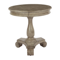 OSP Home Furnishings BP-AVLAT-YM75 Avalon Hand Painted Round Accent table in Antique Goldstone Finish